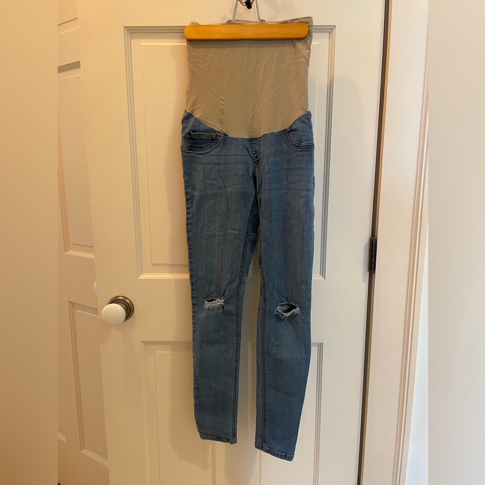 Stylish Blue Women's Maternity Jeans